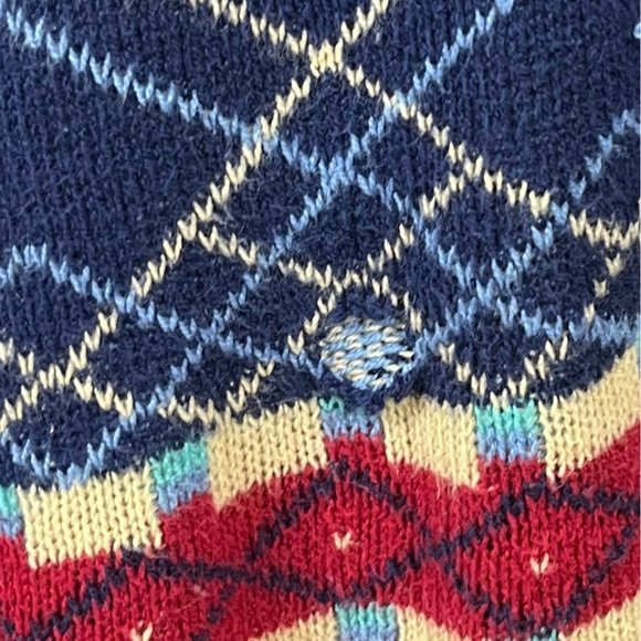 Wrangler Blanket Sweater Cardigan Southwest Geometric Plaid Design Fringe Sz LG - Picture 5 of 8